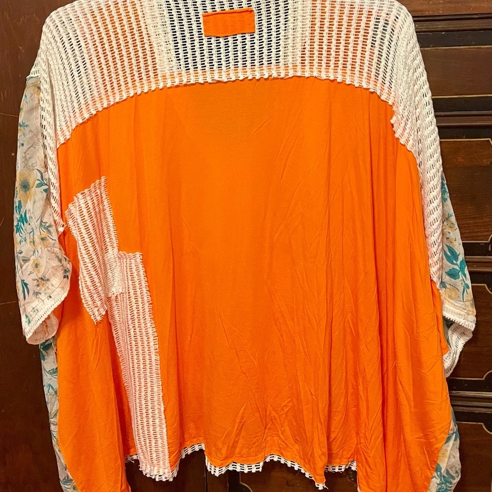 POL Orange and Cream Knit Top - Picture 3 of 7